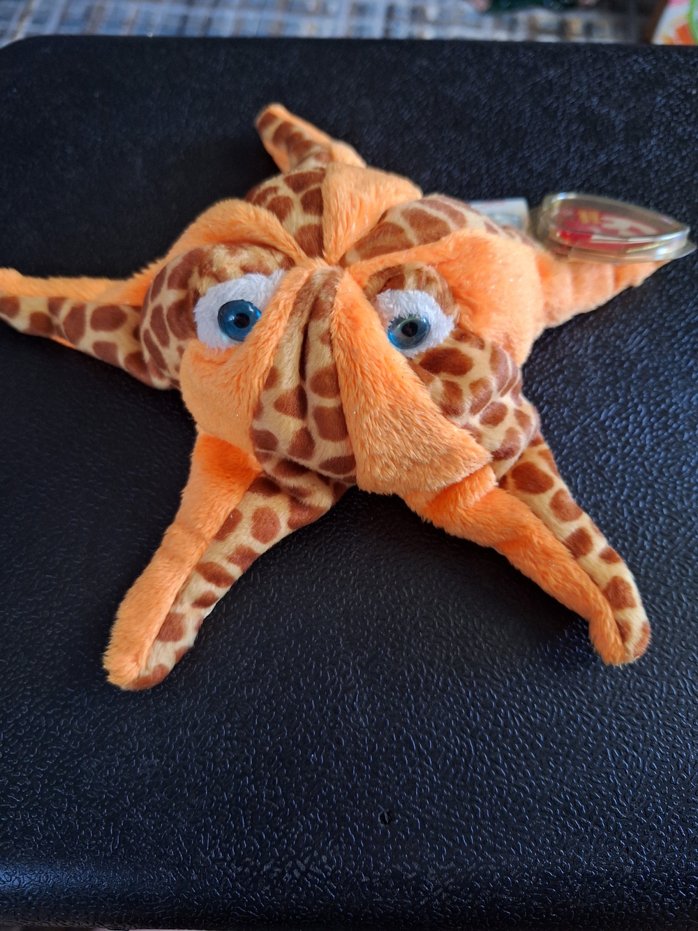Wish Orange Plush Retired Starfish with Brown Giraffe Spots